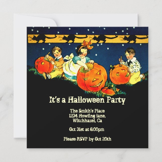 Vintage Halloween Invitation (Front)