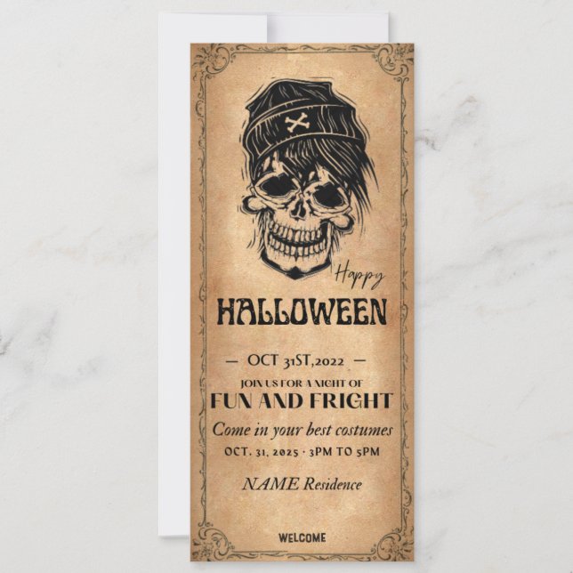 Vintage Halloween Invitation - Costume Party (Front)