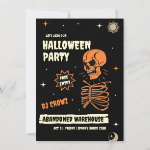 Vintage Halloween Invitation, Halloween Night  Invitation