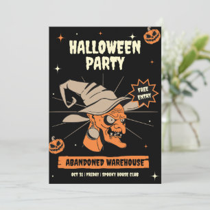 Vintage Halloween Invitation, Halloween Night  Invitation