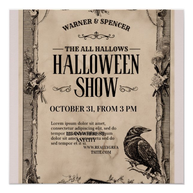 Vintage Halloween Invitation Poster (Front)