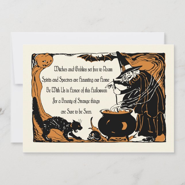 Vintage Halloween Invitation - Spirits & Spectres (Front)