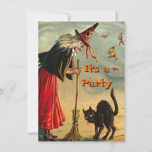 Vintage Halloween Invitations (Front)