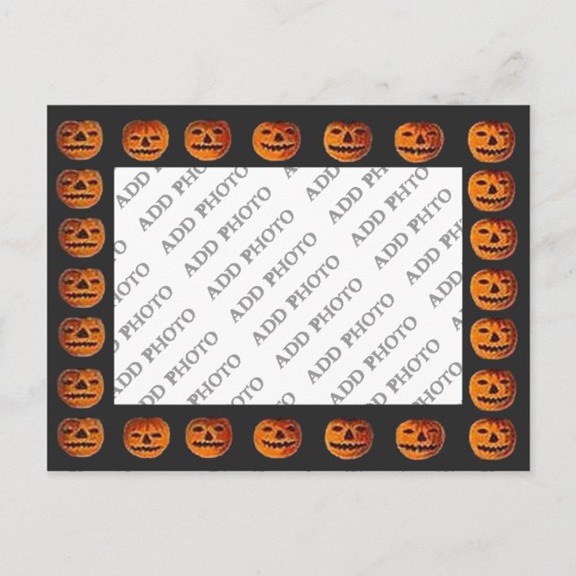 Vintage Halloween Jack o' Lantern Frame Postcard (Front)