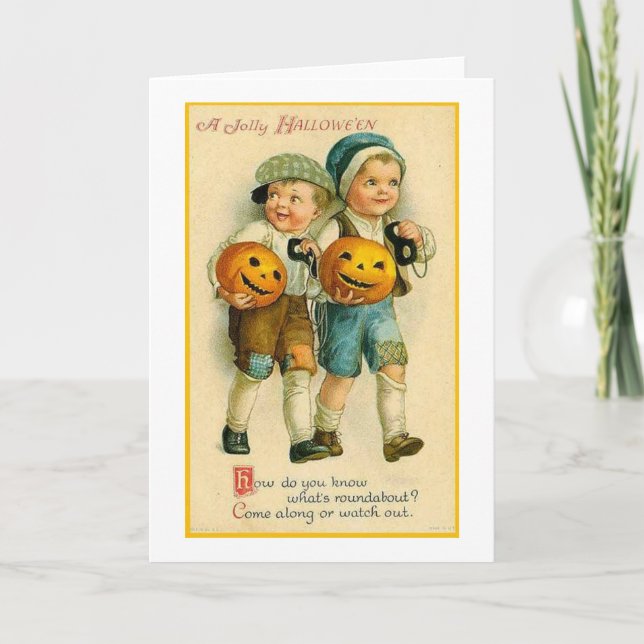 Vintage Halloween Kids Card (Front)