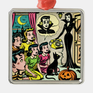 Vintage Halloween Kids Comics Metal Tree Decoration