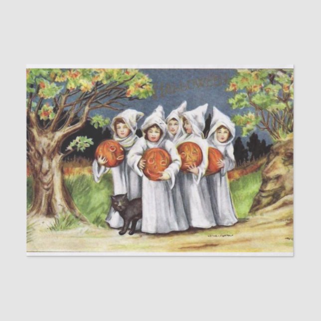 Vintage Halloween kids party tissue Paper (Front)