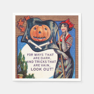 vintage Halloween lady party Napkin