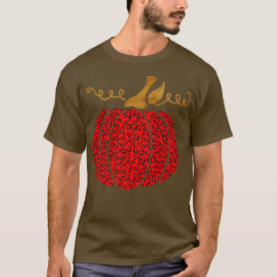 Vintage Halloween Leopard Pumpkin Autumn ScarletRe T-Shirt