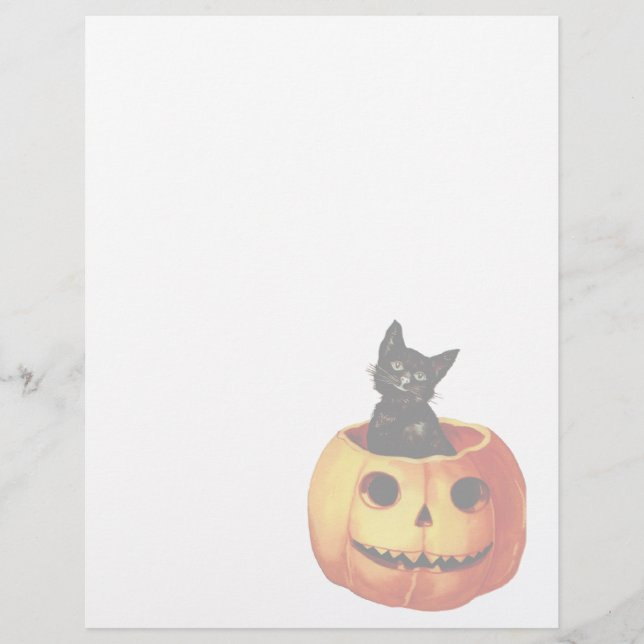 Vintage Halloween Letterhead Stationery (Front)