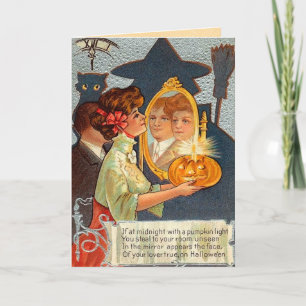 Vintage Halloween Magic Mirror Card