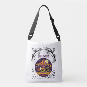 Vintage Halloween Merry-Go-Round Trick or Treat Ba Crossbody Bag