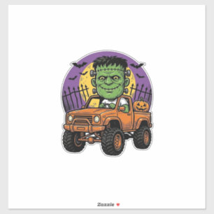 Vintage Halloween Monster Truck Pumpkin Shirt_1