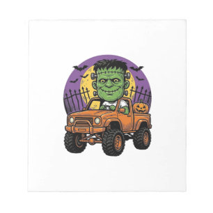 Vintage Halloween Monster Truck Pumpkin Shirt_1 Notepad