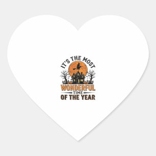 Vintage Halloween Most Wonderful Time Shirt Design Heart Sticker