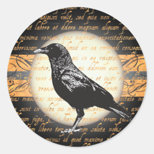 Vintage Halloween Nevermore Raven Stickers