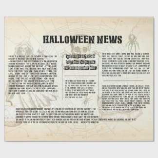 Vintage Halloween Newspaper Wrapping Paper