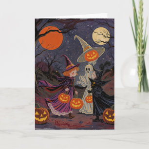 Vintage Halloween Night Greeting Card