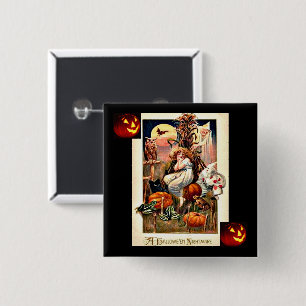 Vintage Halloween Nightmare 15 Cm Square Badge