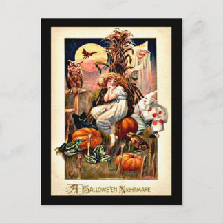 Vintage Halloween Nightmare Postcard