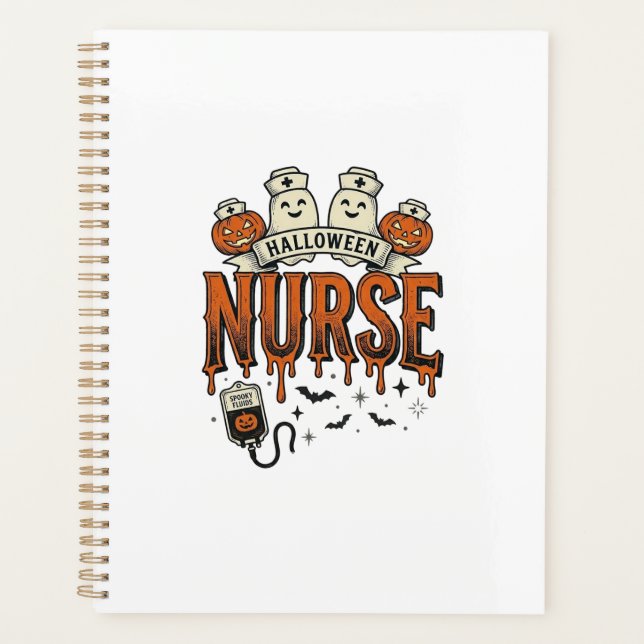 Vintage Halloween Nurse Ghost Pumpkin Design_1 Planner (Front)