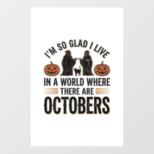 Vintage Halloween October Quote Pumpkin Cat Design