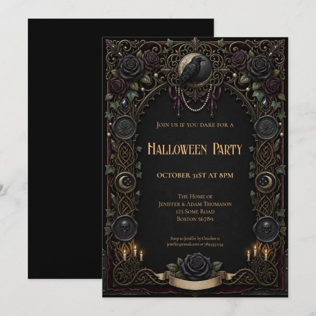 Vintage Halloween Party invitation (Front/Back)