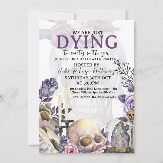 Vintage Halloween Party Invitation (Front)