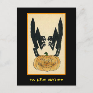 Vintage Halloween Party Invite With Bloody Text