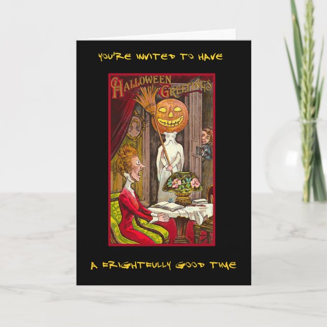 Vintage Halloween Party Invite With Bloody Text (Front)