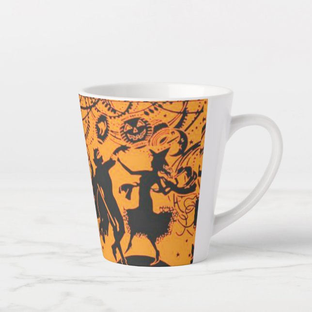Vintage Halloween Party Latte Mug (Right)