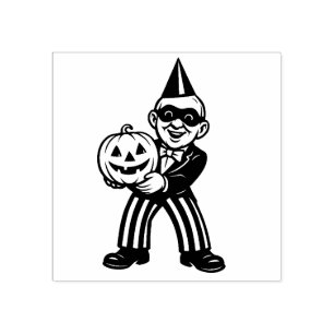 Vintage Halloween Party Man Rubber Stamp