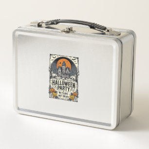 Vintage Halloween Party No Tricks Just Treats Desi Metal Lunch Box