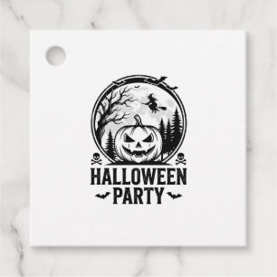 Vintage Halloween Party Pumpkin Witch Shirt Design Favour Tags