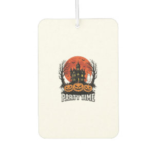 Vintage Halloween Party Time Ghost Pumpkin Shirt_1 Car Air Freshener