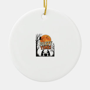 Vintage Halloween Party Time Witch Cauldron Shirt_ Ceramic Tree Decoration