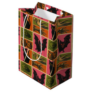 Vintage Halloween Pattern Medium Gift Bag