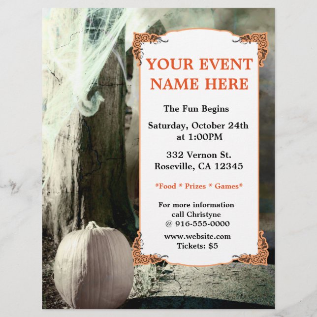 Vintage Halloween Photo Elegant Party Event Flyer (Front)