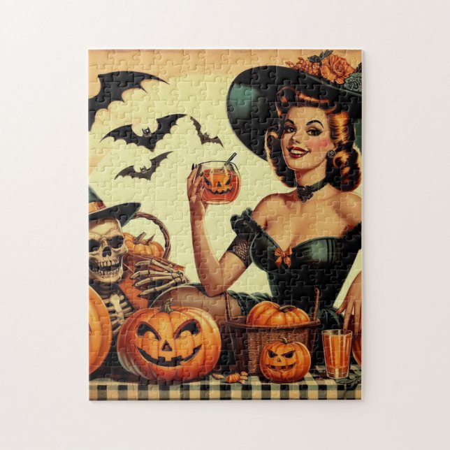 Vintage Halloween Pin-Up Jigsaw Puzzle (Vertical)