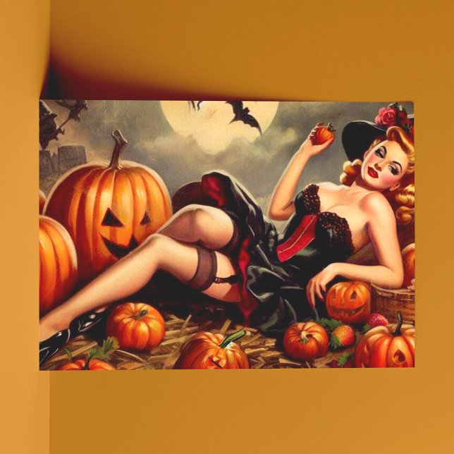 Vintage Halloween Pin Up Postcard (Creator Uploaded)