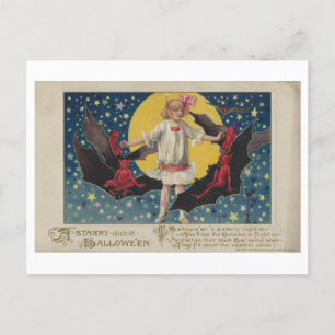 Vintage Halloween Poem Postcard