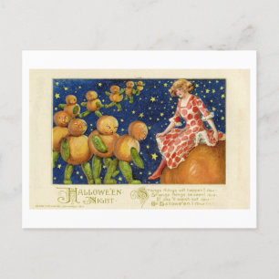 Vintage Halloween Poem Postcard
