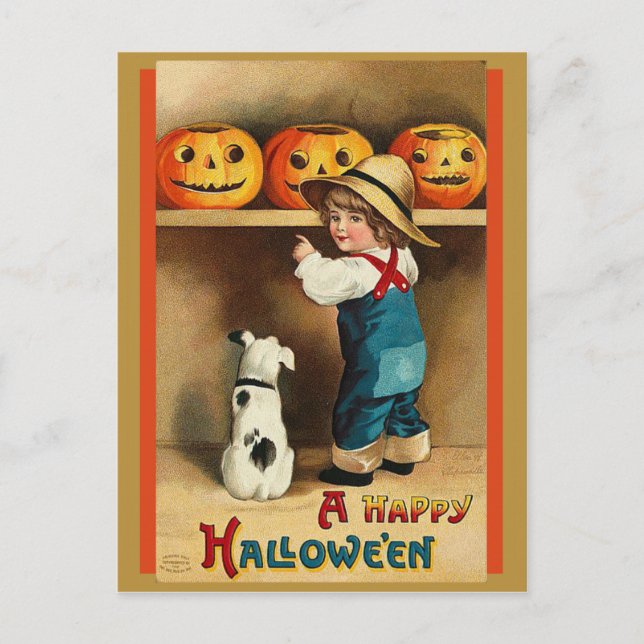 Vintage Halloween post Postcard (Front)