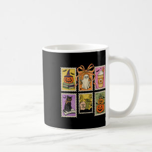 Vintage Halloween Postage Stamp Teacher Spooky Cut Coffee Mug