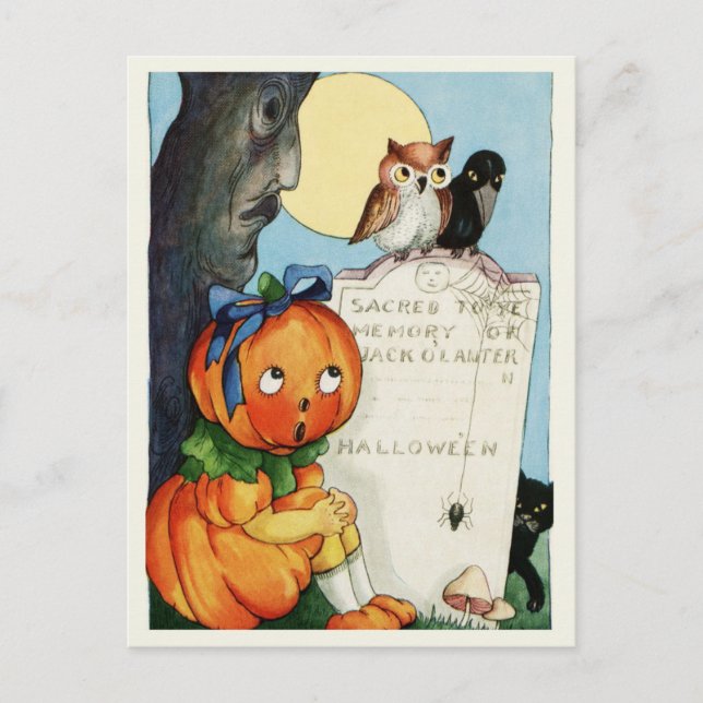Vintage Halloween Postcard (Front)