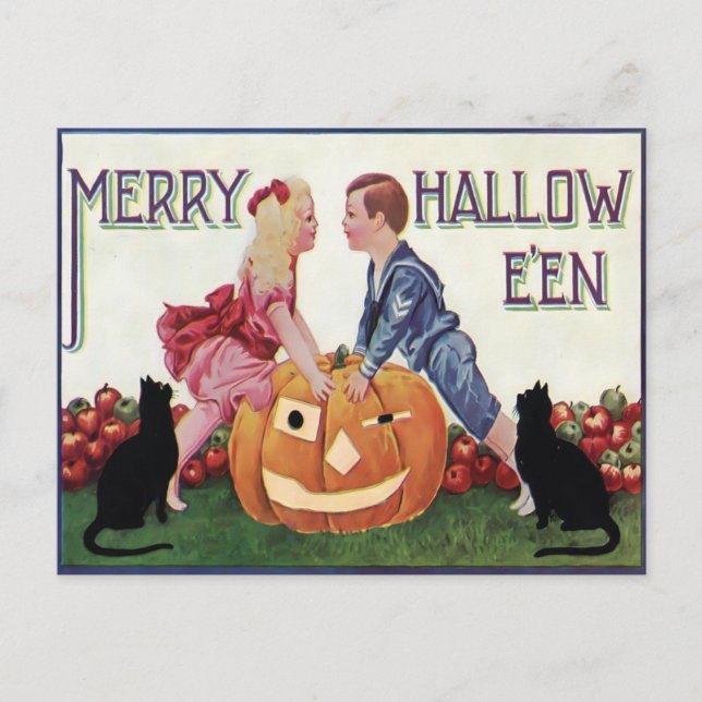 Vintage Halloween Postcard (Front)