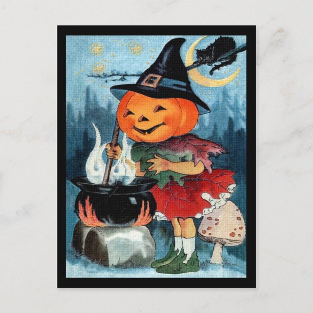 Vintage Halloween Postcard (Front)
