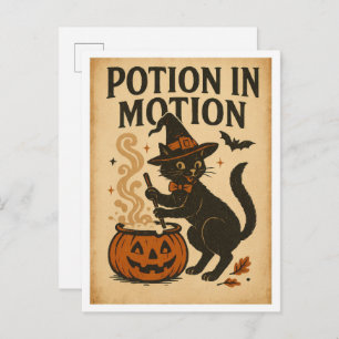 Vintage Halloween Potion in Motion Postcard