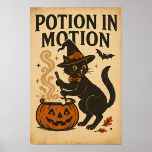 Vintage Halloween Potion in Motion Poster