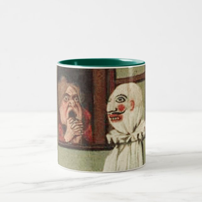 Vintage Halloween Pranksters Two-Tone Coffee Mug (Center)